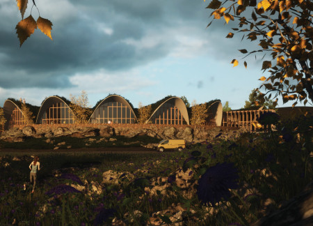 Modular Tile Vaults Crafted from Locally Sourced Stone and Earth Embracing Community Engagement and Sustainability  