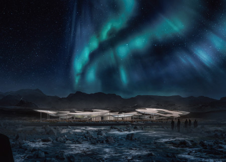 Translucent ETFE Enclosure Enhancing Cinematic Experience Amidst Iceland's Natural Landscape