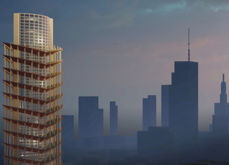 Curvilinear Structure Crafted from Cross-Laminated Timber and Embracing Integrated Green Spaces