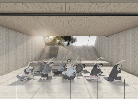 Charred Wooden Shingles and Cross-Laminated Timber Panels Enhance Multifunctional Community Spaces  