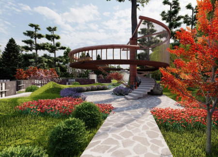 Fragmented Metal Screens and Granite Pathways in a Healing Memorial Space