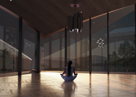 Rammed Earth Sanctuary With Glulam Structure Emphasizing Natural Light and Wellness  