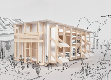 Charred Wooden Shingles and Engineered Timber Form Compact Urban Living Spaces  