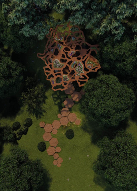 Hexagonal Retreat Built With Cross-Laminated Timber and Living Roof for Mindful Reflection  