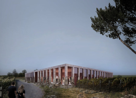 Charred Wooden Shingles and Natural Stone Unite in a Vineyard Retreat Focusing on Community Living