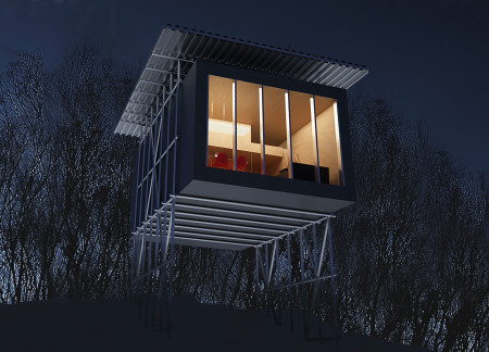 Elevated Living Space Crafted with Laminated Timber and Smart Water Harvesting Solutions