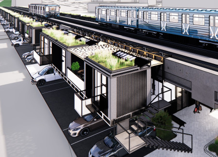 Green Roofs and Corrugated Metal Above Urban Transit for Sustainable Living  