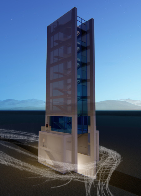 Volcanic Concrete Tower With Modular Wood Pathways Embracing the Icelandic Landscape