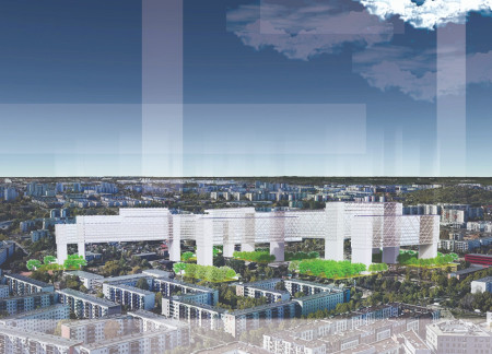 Vertical Living With Precast Concrete and Solar Panels Integrating Urban Farming 
