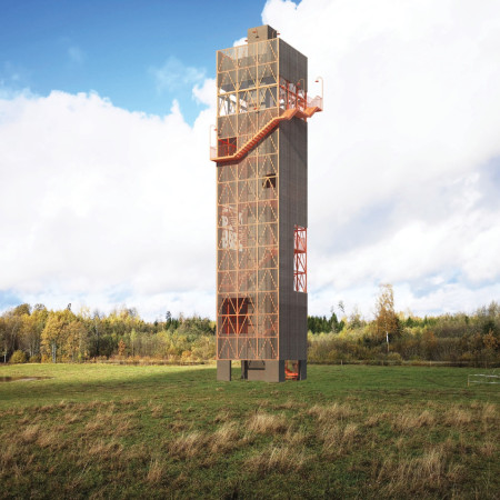 Charred Wooden Shingles and Engineered Timber Framework Elevating Observation Experience in Rural Latvia