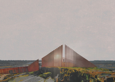 Corten Steel Pathways Connecting Geological Wonders Through Elevated Timber Walkways  
