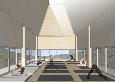 Rubble Masonry and Natural Light Create a Sanctuary for Wellness in a Serene Landscape  