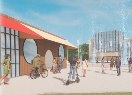 Charred Wooden Shingles Enveloping Flexible Spaces for Community Engagement