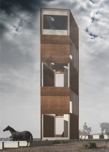 Corten Steel Structure Reflecting Heritage Through Local Stone and Concrete Integration