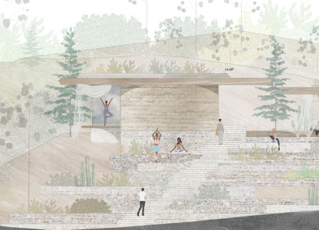 Rammed Earth Walls and Green Roof Integrate Seamlessly into a Natural Landscape Retreat