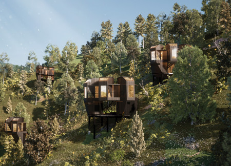 Elevated Zinc and Pine Retreat Designed for Connection With Nature