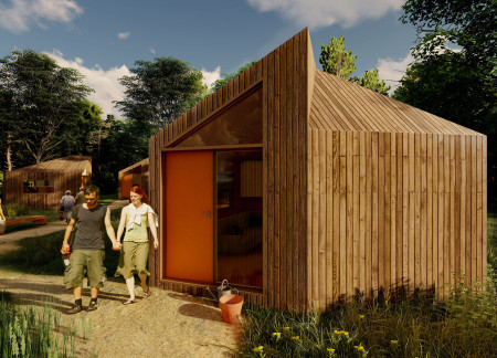 Hempcrete Habitat with Reclaimed Wood and Organic Curves for Resilient Living