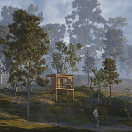 Elevated Living in Charred Wooden Shingles and Cross-Laminated Timber Panels  