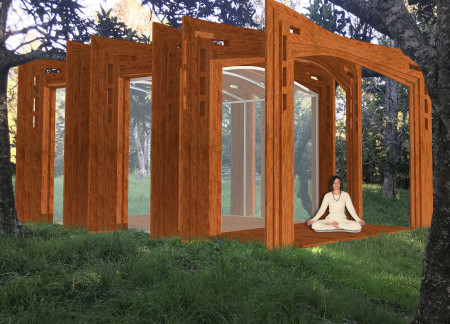 Cross-Laminated Timber Panels Create a Tranquil Meditation Shelter Within Natural Bushlands