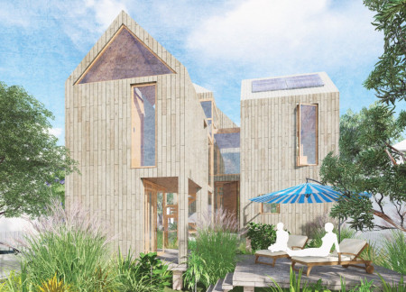 Cross-Laminated Timber and Charred Shingles Form a Modular Living Ecosystem