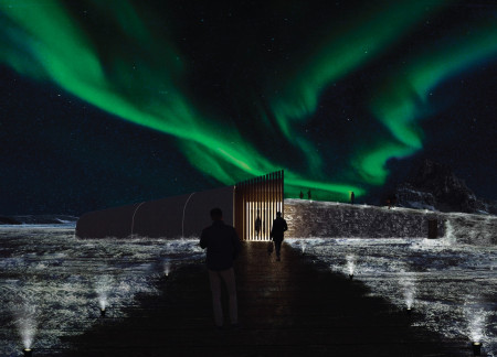 Curvilinear Cinema Pavilion Crafted with Local Wood and Acoustic Panels in Tectonic Landscape