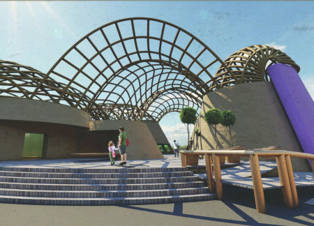 Bamboo Canopy and Rammed Earth Structures Enhancing Visitor Experience in Wetland Ecosystem