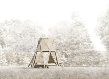 Woven Bamboo Structure Embracing Natural Light for Mindful Retreats