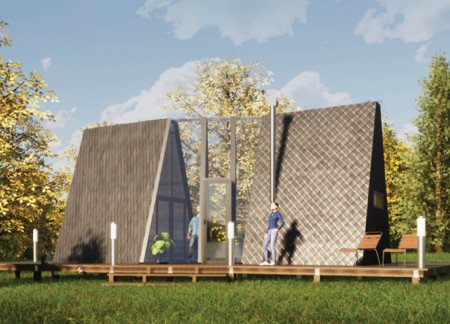 Charred Wooden Shingles and Plywood Form a Flexible Framework for Sustainable Living  