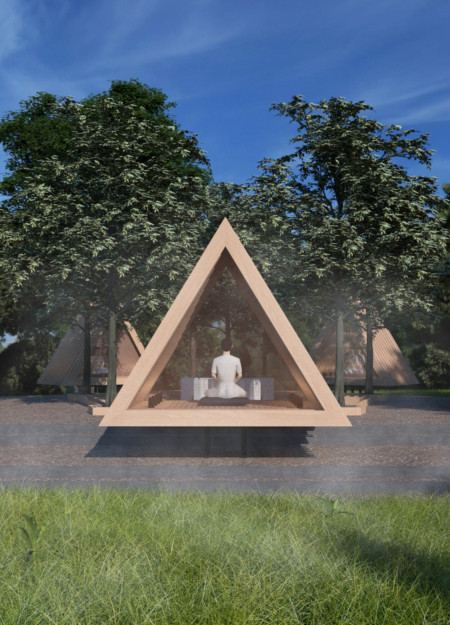Charred Shingles and Modular Timber Create Serene Spaces for Reflection and Community  