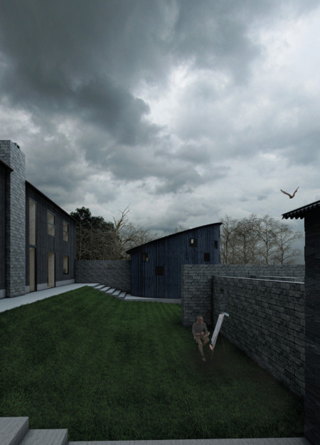 Charred Wooden Shingles and Blockbau Construction in a Collaborative Artist Residence