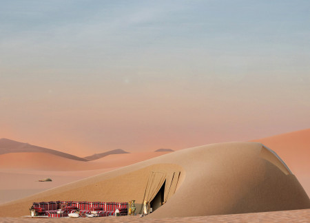Textile Membrane Structures Harmonizing With Desert Dunes For Sustainable Lodging