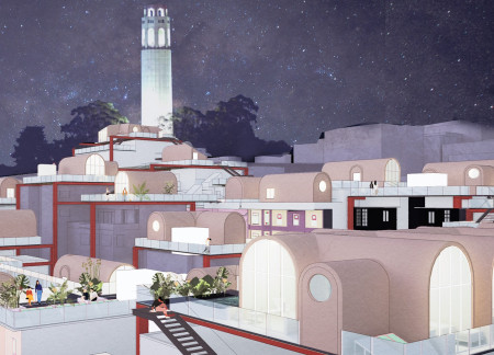 Modular Community Spaces Enhanced by Sustainable Green Roof Systems and Recycled Steel Elements
