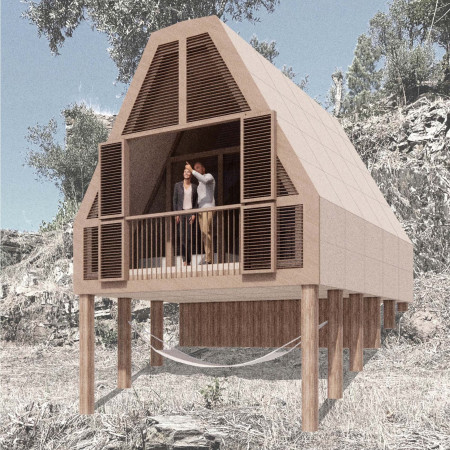 Cork Cladding and Modular Design Create an Eco-Friendly Living Space in Natural Surroundings