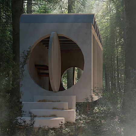 Vaulted Earthen Retreat Featuring Cob Walls and Warm Timber Accents for Contemplation
