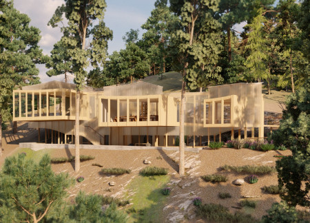 Translucent Polycarbonate Canopies and Elevated Timber Structures Create a Harmonious Yoga Retreat in the Forest