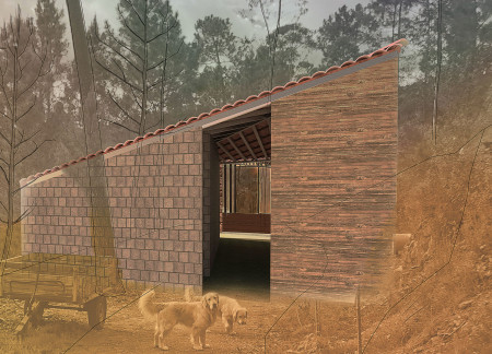 Terracotta Roof and Natural Stone Harmony Anchoring a Cliffside Yoga Studio  