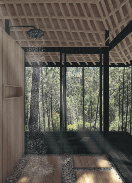 Charred Wooden Shingles and Glass Facades Create a Harmonious Retreat in Nature