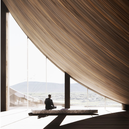 Geothermal Sanctuary Crafted with Glu-Lam Timber and Integrated Green Roofs  