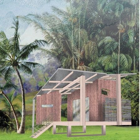 Coconut Palmwood Structures Embracing Natural Ventilation for Serene Retreat Spaces