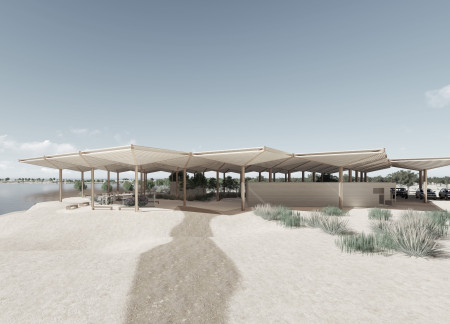 Charred Shingles and Lightweight Canopies Enhancing Wetland Visitor Interaction  