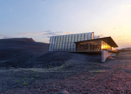 Geothermal Greenhouse With Glass Facade and Steel Structure Serving Fresh Local Cuisine