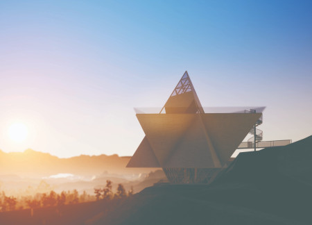 Geometric Serenity Created With Reinforced Concrete and Panoramic Glass for Wellness Retreat