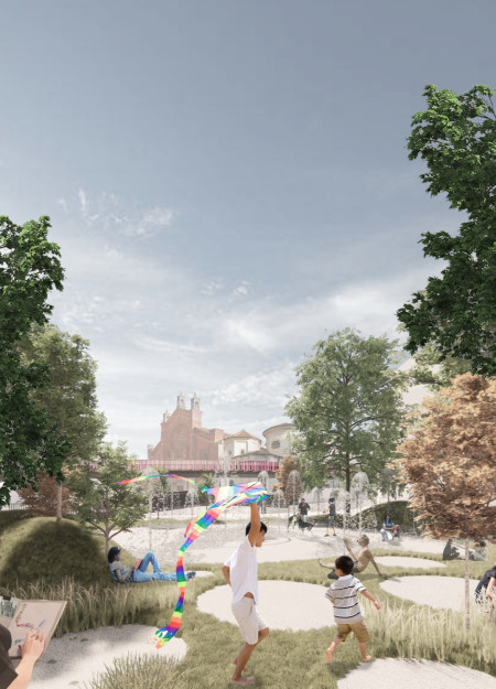 Charred Wood and Native Plants Revitalize Milan’s Waterfront Community Space  