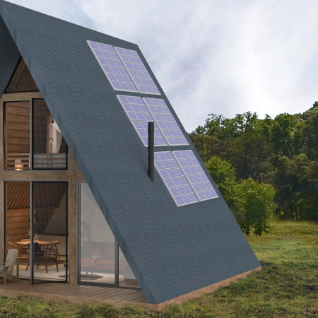 Bathtub With A View in A-Frame Retreat Constructed From Recycled Timber and Expansive Glass Walls