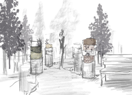 Bio-Resin Niches and Natural Forms Creating a Tranquil Memorial Space  