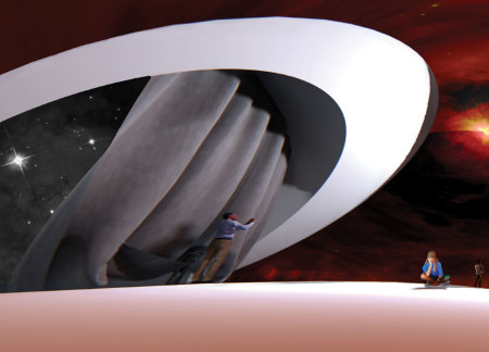 Curvilinear Structure Embracing Ceramic And Glass Elements in Mediterranean Community Living