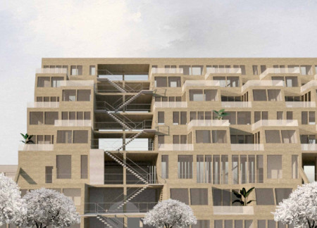 Charred Wooden Shingles and Railway Brick Elevate Sustainable Living in Urban Housing