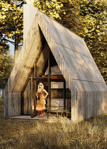 Charred Wooden Shingles and Locally Sourced Timber Create a Natural Escape Along the Venta River  