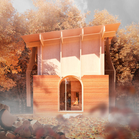 Charred Wooden Shingles and Cross-Laminated Timber Panels Enhance a Sustainable Forest Retreat  