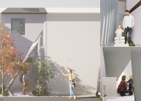 Curved Glass Facades and Timber Framework Define A Sustainable Urban Dwelling  